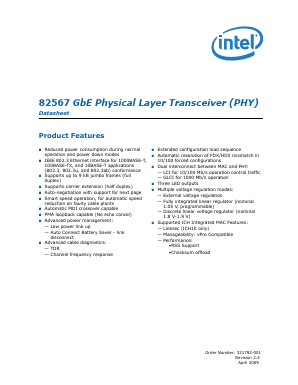 WG82567VSLAW7 Datasheet PDF Intel