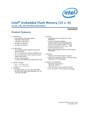 RC28F320J3D-75 Datasheet PDF Intel