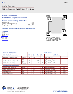 NJ450 Datasheet PDF InterFET 