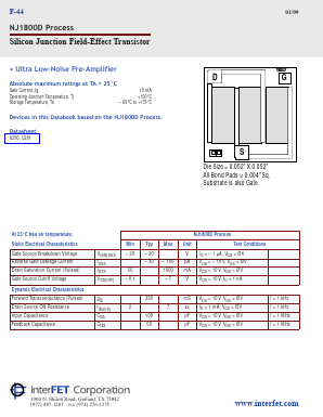 NJ1800D Datasheet PDF InterFET 