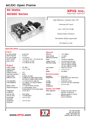 SDS60UQ03C Datasheet PDF International Power DC Power Supplies