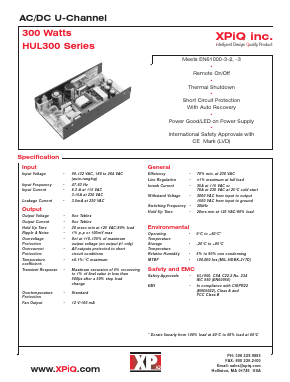 UL300-46 Datasheet PDF International Power DC Power Supplies