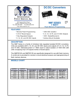 NMF2405S Datasheet PDF International Power DC Power Supplies
