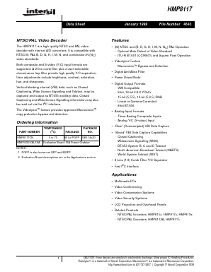 HMP8117CN Datasheet PDF Intersil