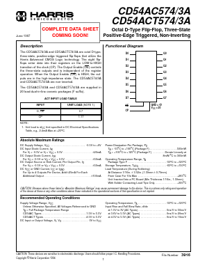 CD54AC574F3A Datasheet PDF Intersil