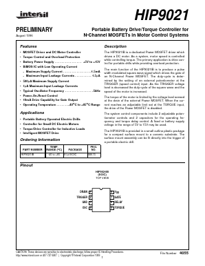 HIP9021 Datasheet PDF Intersil