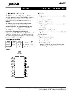 5MSPS Datasheet PDF Intersil