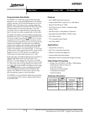 HSP9501 Datasheet PDF Intersil