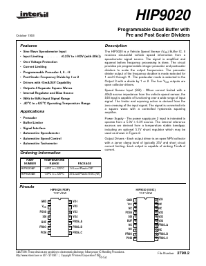 HIP9020 Datasheet PDF Intersil