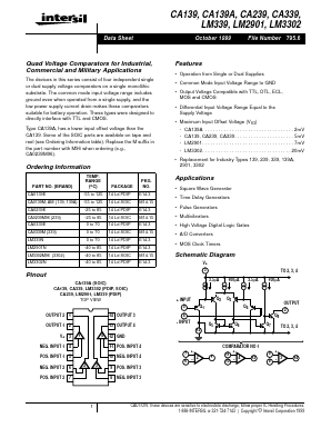 LM2901 Datasheet PDF Intersil