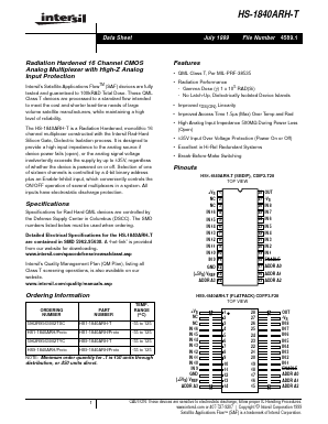 HS-1840ARH-T Datasheet PDF Intersil