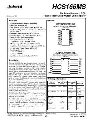 HCS166D/SAMPLE Datasheet PDF Intersil