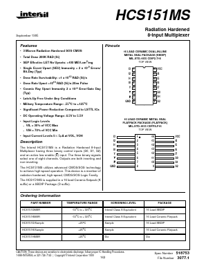 HCS151HMSR Datasheet PDF Intersil
