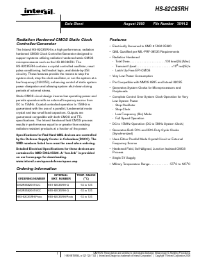 HS-82C85RH Datasheet PDF Intersil