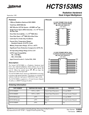 HCTS153HMSR Datasheet PDF Intersil