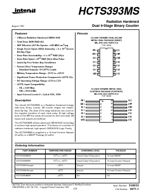 HCTS393MS Datasheet PDF Intersil