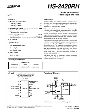 HS-2420RH Datasheet PDF Intersil