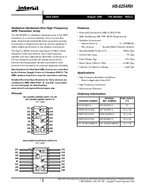 HS1B-6254RH-Q Datasheet PDF Intersil