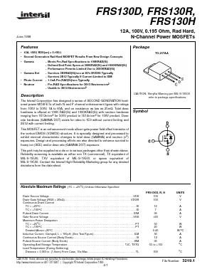 FRS130D Datasheet PDF Intersil