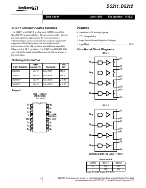 DG211 Datasheet PDF Intersil