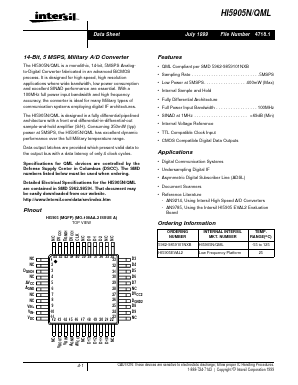 5962-9859101NXB Datasheet PDF Intersil
