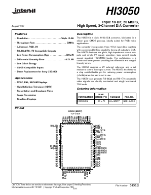 HI3050JCQ Datasheet PDF Intersil
