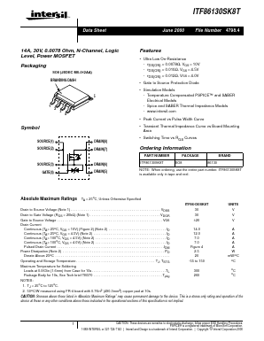 ITF86130SK8T Datasheet PDF Intersil