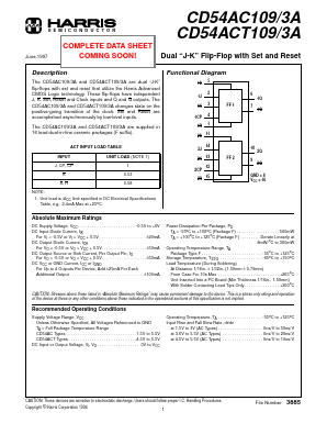 CD54AC109F3A Datasheet PDF Intersil