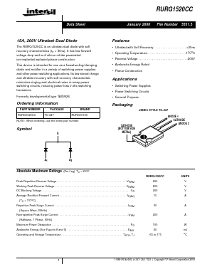 RURG1520CC Datasheet PDF Intersil