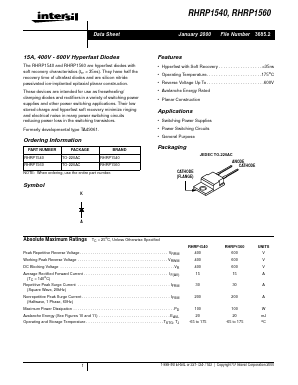 RHRP1560 Datasheet PDF Intersil