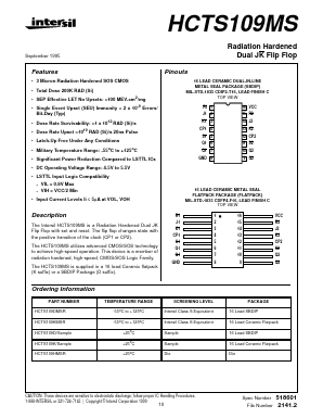 HCTS109HMSR Datasheet PDF Intersil