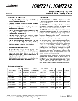 ICM7212AMLPL Datasheet PDF Intersil