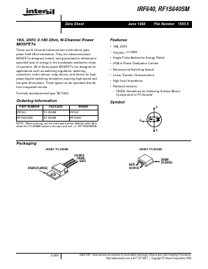 RF1S640 Datasheet PDF Intersil