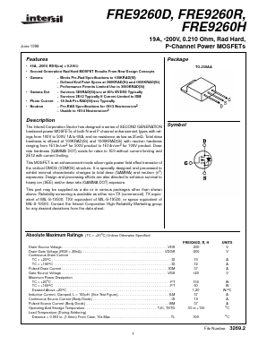 FRE9260H Datasheet PDF Intersil