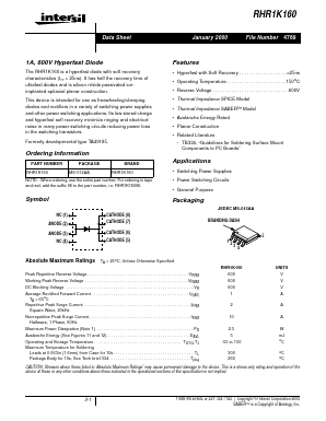 RHR1K160 Datasheet PDF Intersil