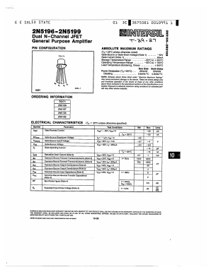 2N5196 Datasheet PDF Intersil