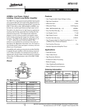 HFA1115EVAL Datasheet PDF Intersil