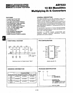 AD7533KD Datasheet PDF Intersil
