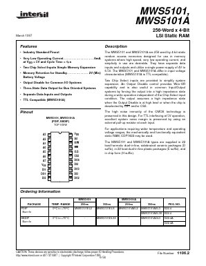 MWS5101AEL3 Datasheet PDF Intersil
