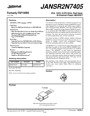 JANSR2N7405 Datasheet PDF Intersil