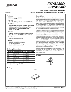 FSYA250D3 Datasheet PDF Intersil