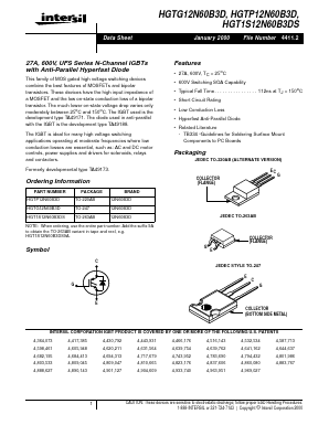 HGTG12N60B3D Datasheet PDF Intersil
