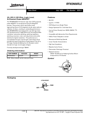 RFW2N06RLE Datasheet PDF Intersil