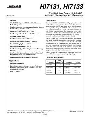 HI7133 Datasheet PDF Intersil