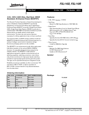 FSL110D3 Datasheet PDF Intersil