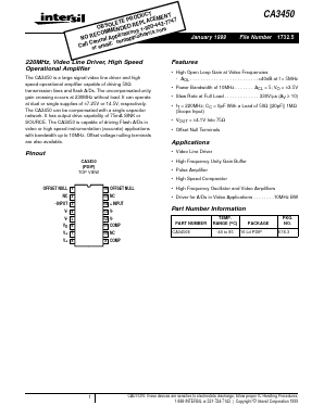 CA3450E Datasheet PDF Intersil
