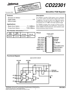 CD22301 Datasheet PDF Intersil