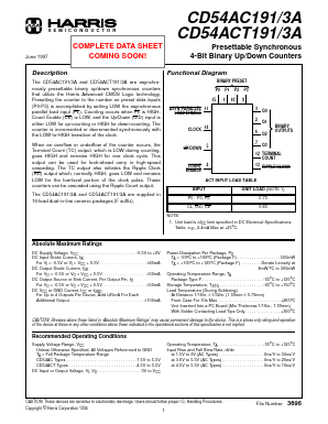 CD54AC191 Datasheet PDF Intersil