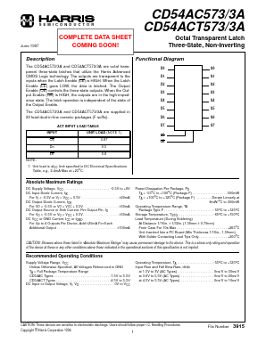 CD54ACT573F3A Datasheet PDF Intersil