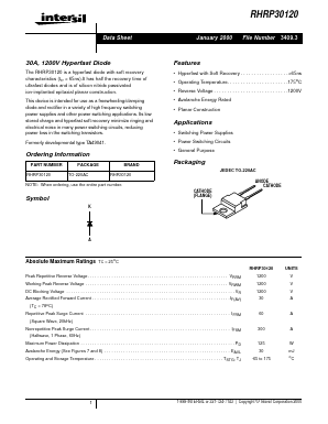 RHRP30120 Datasheet PDF Intersil